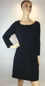Tahari Black Bow Sheath Dress Size 10 Long Sleeve